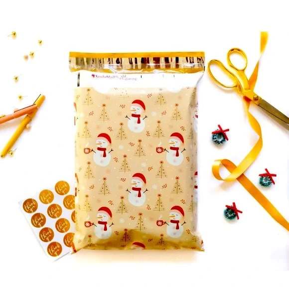 Christmas Snowman Poly Mailers 10x13 Pack of 25 - Picture 2 of 7